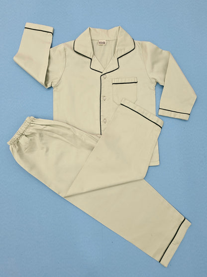 Pure Cotton Classic Pista Green Unisex Nightsuit Set