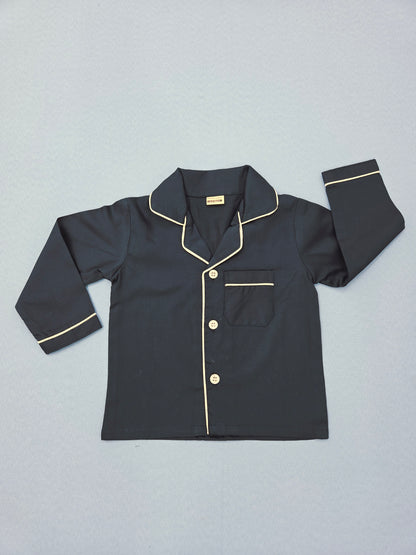Pure Cotton Classic Navy Blue Unisex Nightsuit Set