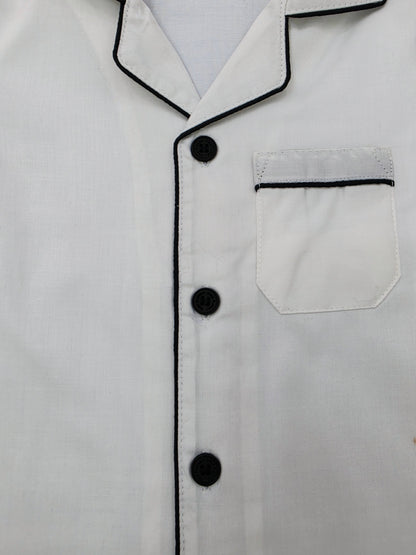Pure Cotton Classic White Unisex Nightsuit Set