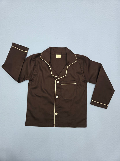 Pure Cotton Solid Black Unisex Nightsuit Set