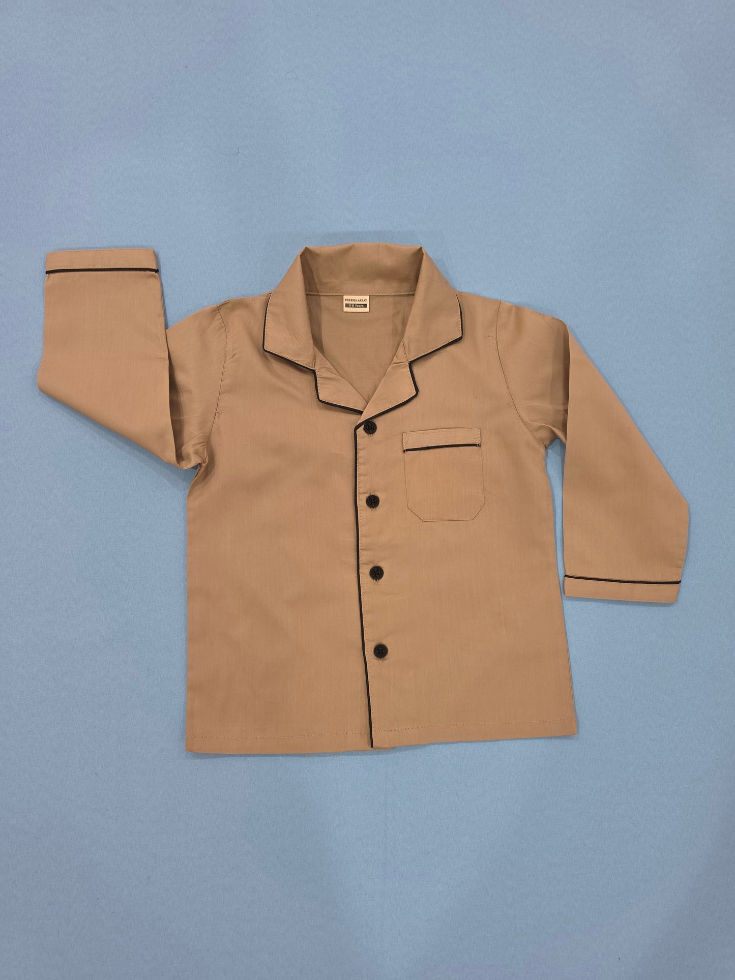 Pure Cotton Classic Beige Unisex Nightsuit Set