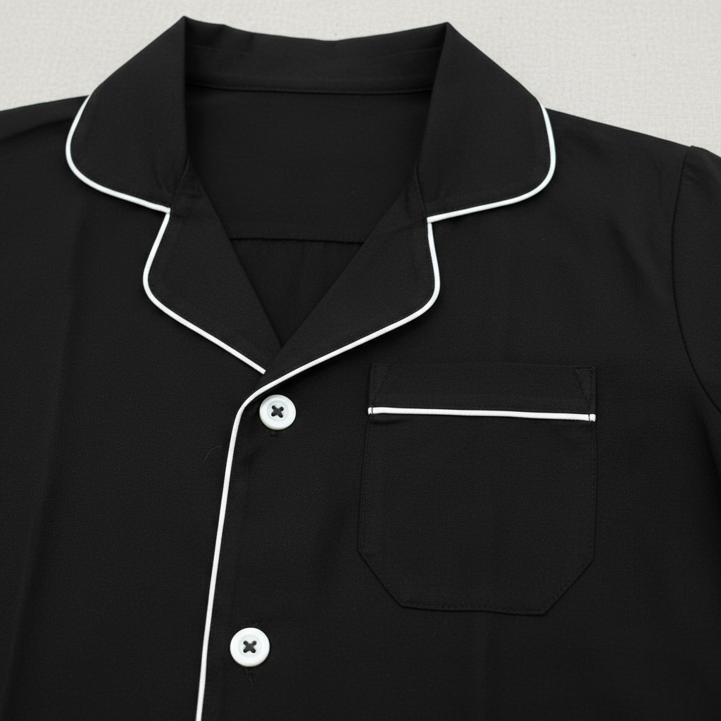 Pure Cotton Solid Black Unisex Nightsuit Set