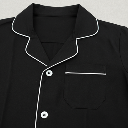 Pure Cotton Solid Black Unisex Nightsuit Set