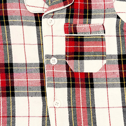 Red Checkered Kids Flannel Winter Unisex Nightsuit Set