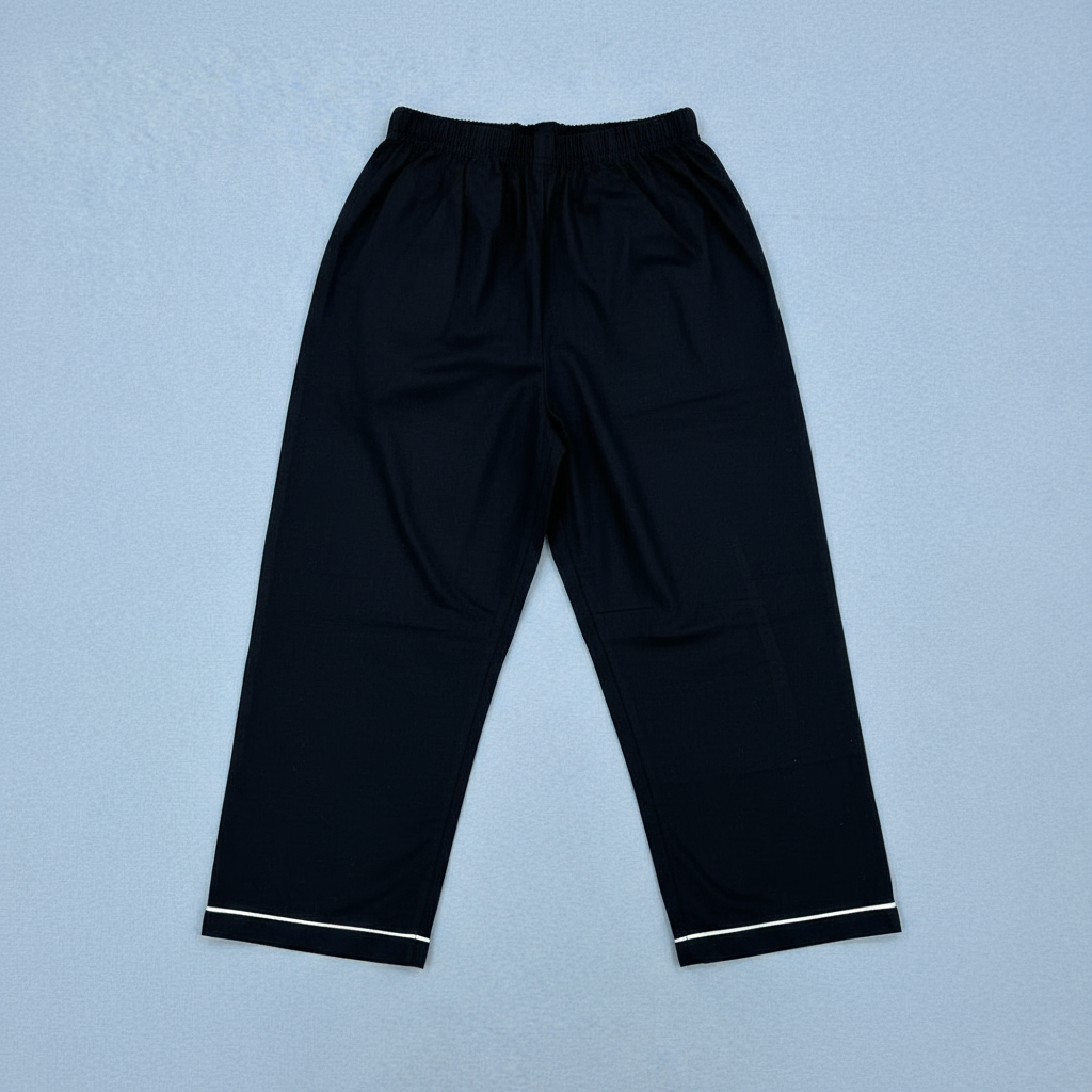 Pure Cotton Solid Black Unisex Nightsuit Set