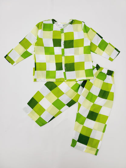 Green Checkered Infant Set