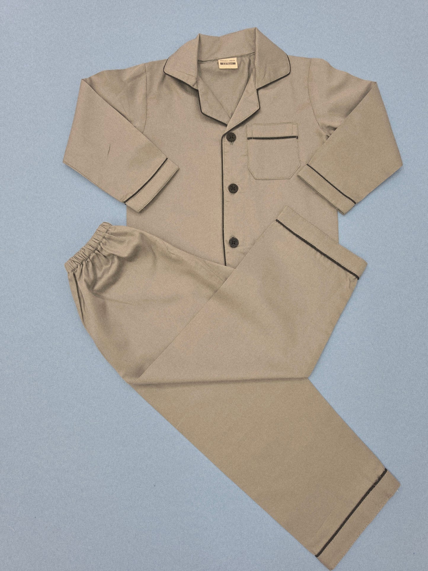 Pure Cotton Classic Grey Unisex Nightsuit Set