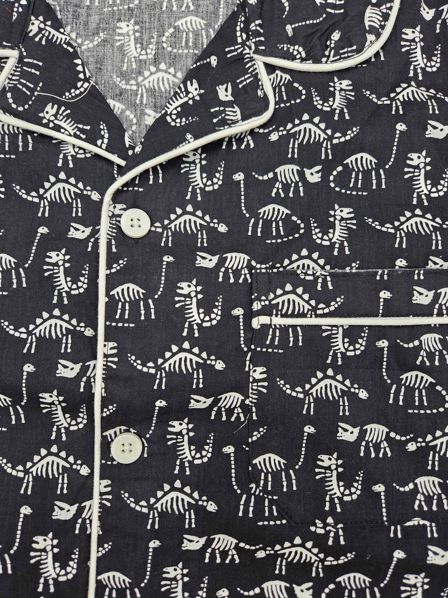 Pure Cotton Black with Dino Print Unisex Nightsuit Set