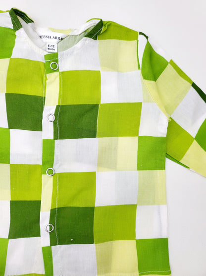 Green Checkered Infant Set