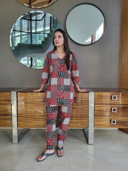 Timeless Ajrakh Loungewear Set for Women