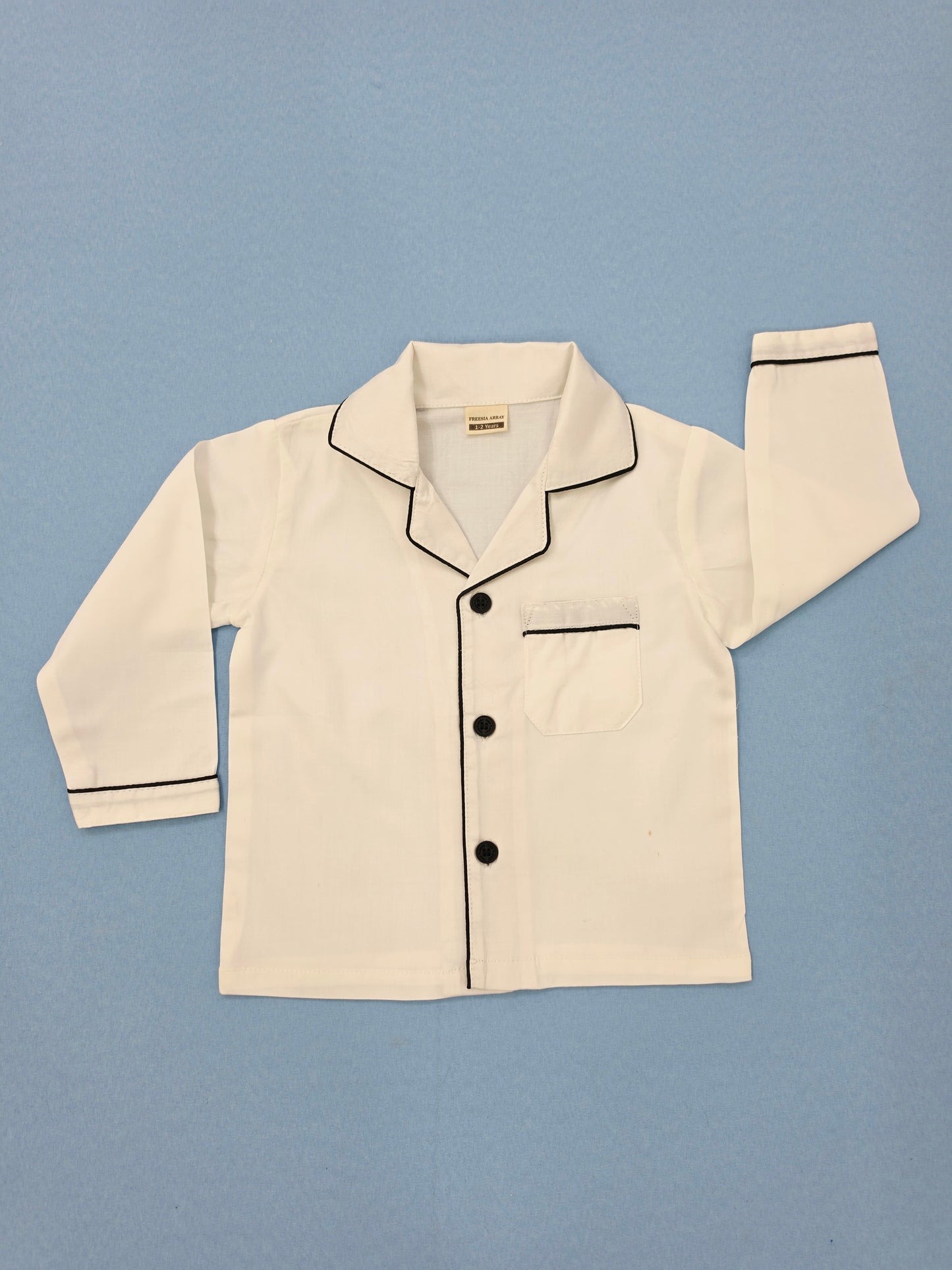 Pure Cotton Classic White Unisex Nightsuit Set