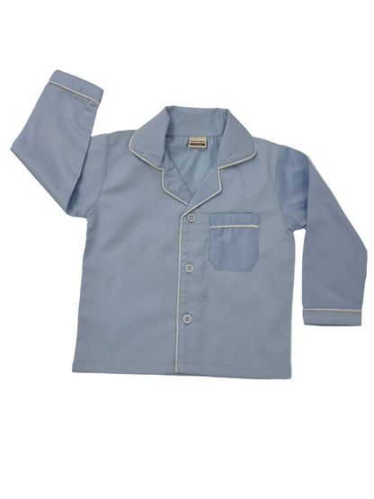 Pure Cotton Classic Sky-Blue Unisex Nightsuit Set