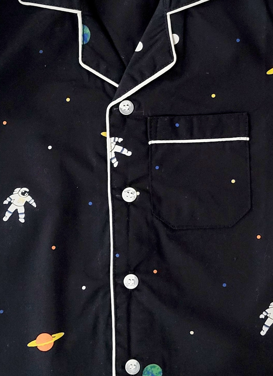 Kids black nightsuit with bold and exciting astronaut and space print