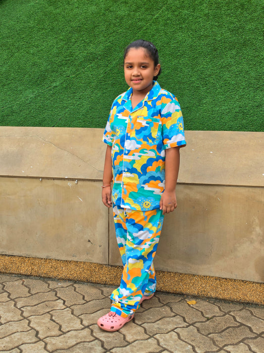 Cloud Hopper Unisex Cotton Night Suit Set