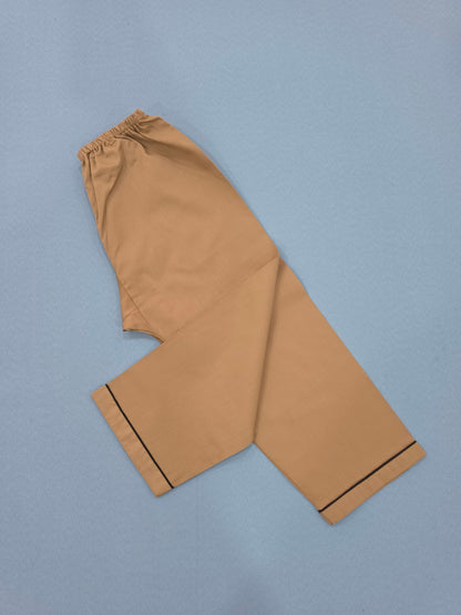 Pure Cotton Classic Beige Unisex Nightsuit Set