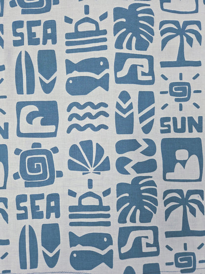 Pure Cotton  Sun and Sea Graphic Print Unisex Nightsuit Set