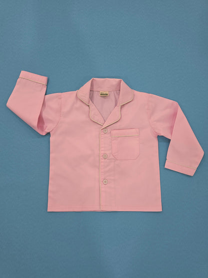 Pure Cotton Classic Baby Pink Unisex Nightsuit Set