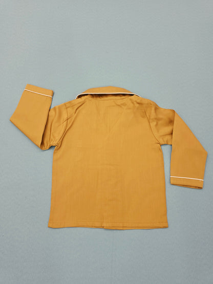 Pure Cotton Classic Mustard Yellow Unisex Nightsuit Set