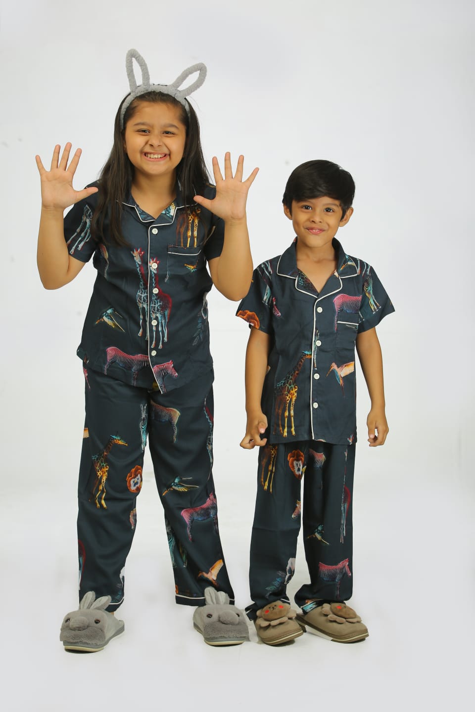 shop online Freesia array Unisex Wildlife Animal Printed Night Suit Set