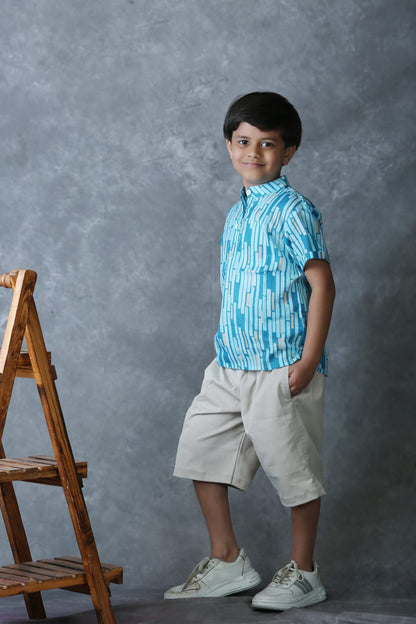 Sky Blue half sleeve Kurta shirt for Boys