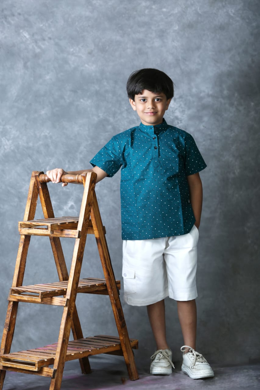 Bottle Green Kurta shirt for Boys