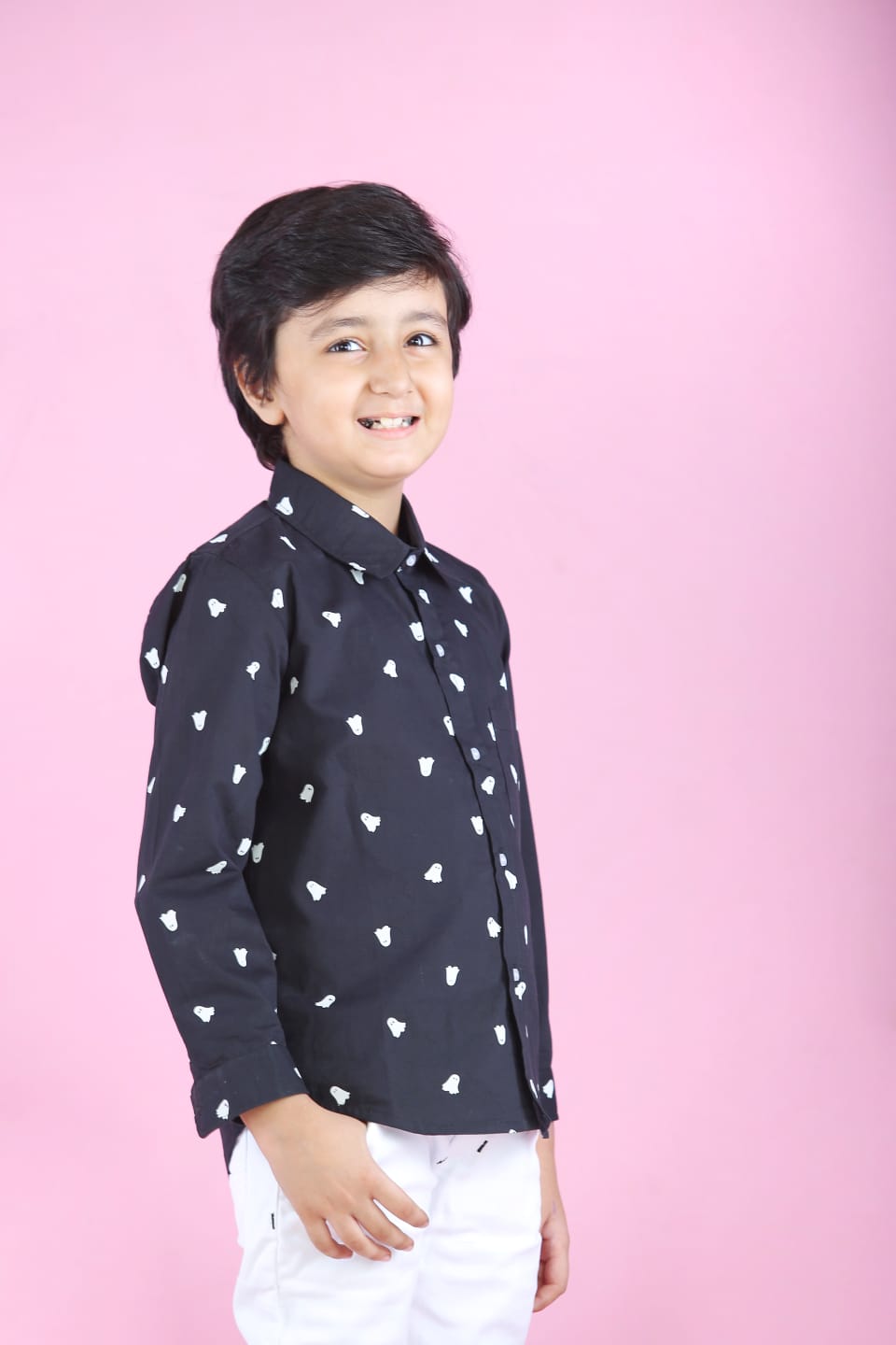 Black Halloween print Shirt for Boys