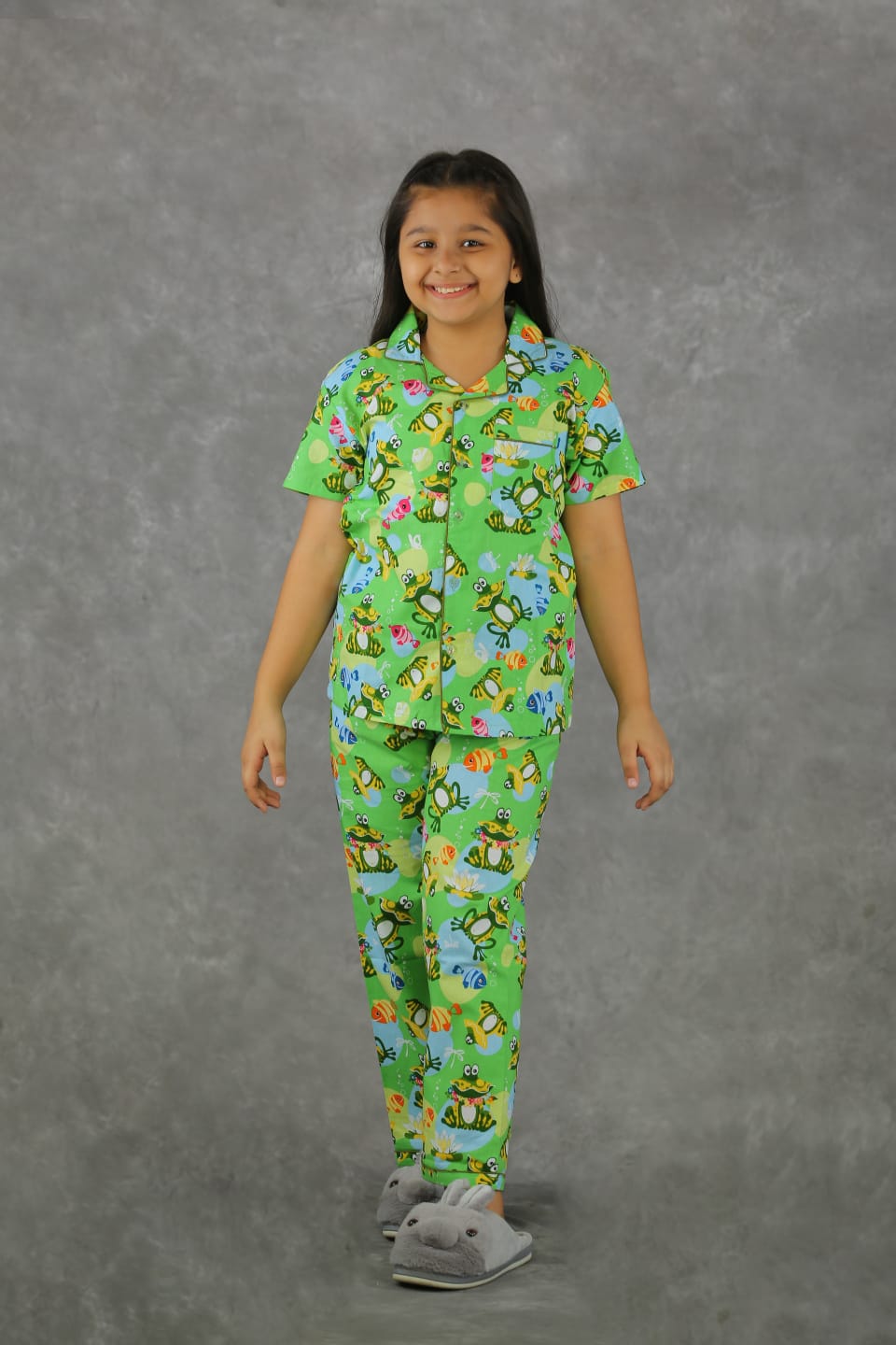 buy order online best quality  Unisex Green Frog Printed Nightwear