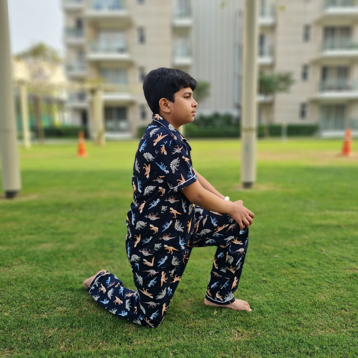 order online  Black Dinosaur Printed Nightwear PJ set for boys and girls