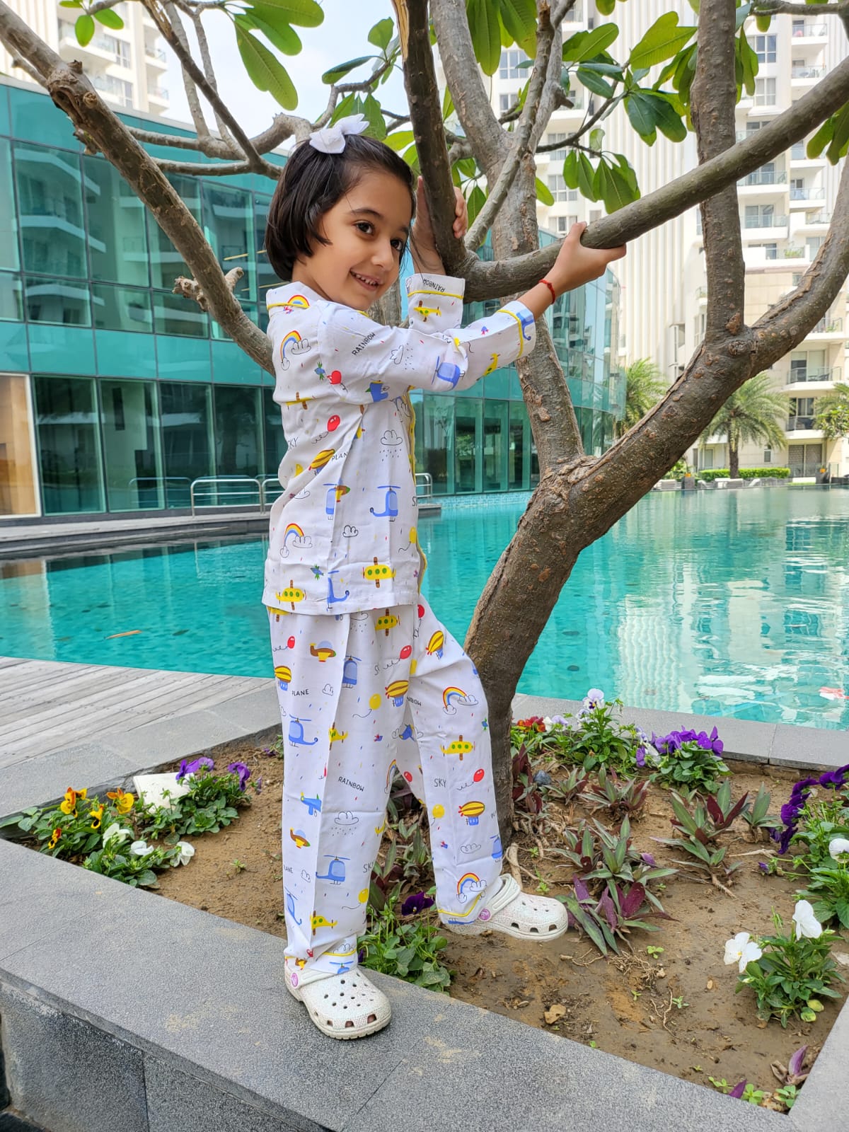 order online soft cotton  Rainbow Printed Nightwear for kids