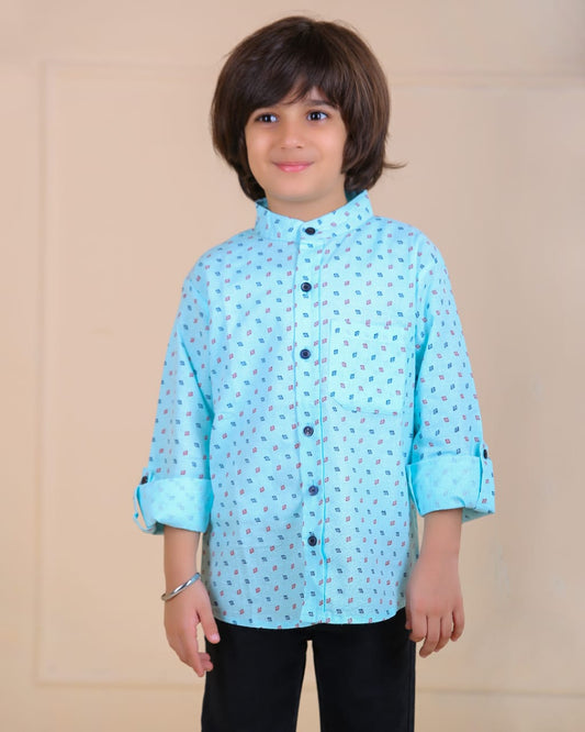 Blue Diamond print Shirt for Boys