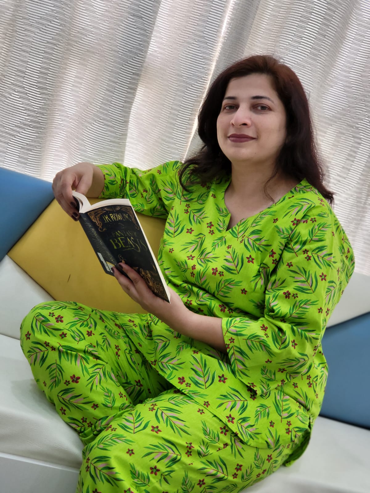 Buy Freesia array Green Grassland Cotton Loungewear Set online in India